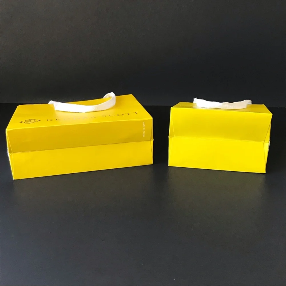 Kendra Scott Gift Bags Yellow Gold Letter EMPTY Bundle of 2
